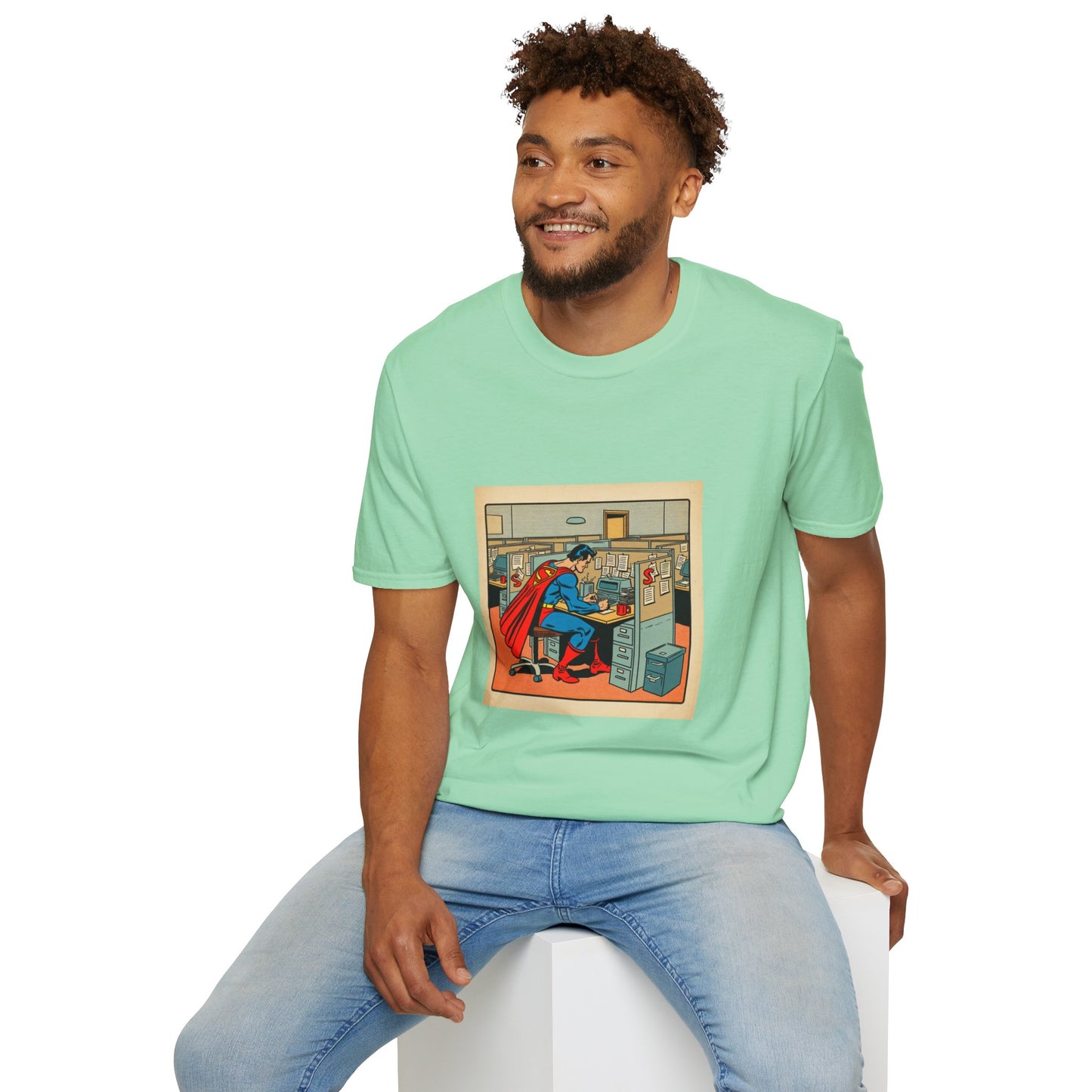 Superman at Cubicle T-Shirt